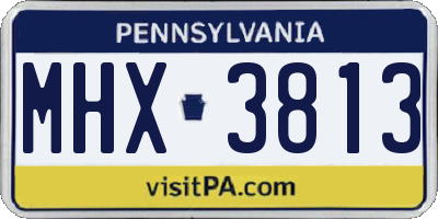 PA license plate MHX3813