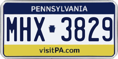 PA license plate MHX3829