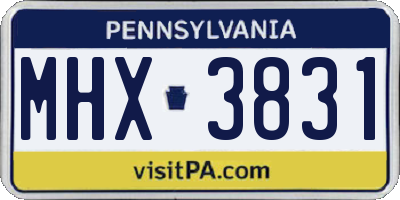 PA license plate MHX3831