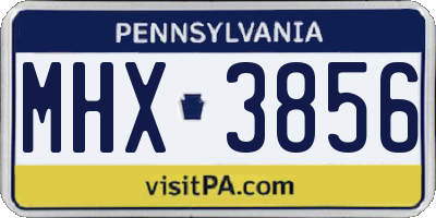 PA license plate MHX3856