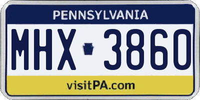 PA license plate MHX3860