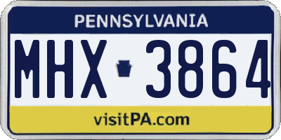 PA license plate MHX3864