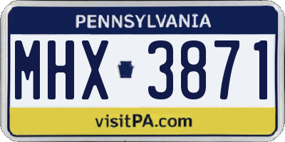 PA license plate MHX3871
