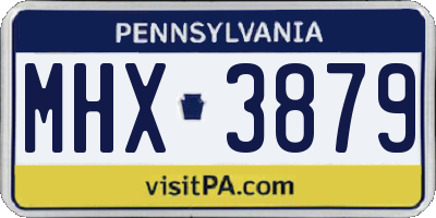 PA license plate MHX3879
