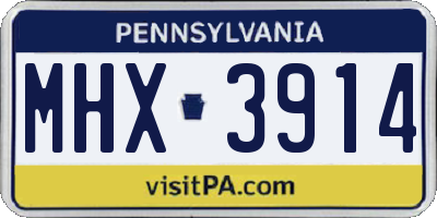 PA license plate MHX3914