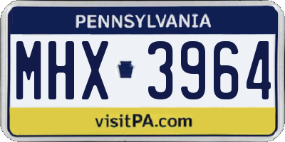 PA license plate MHX3964