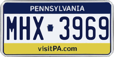 PA license plate MHX3969