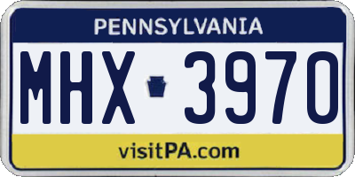 PA license plate MHX3970