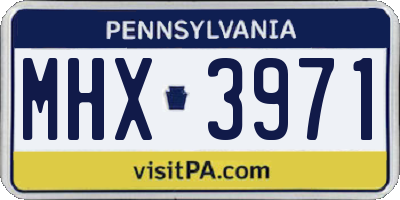 PA license plate MHX3971