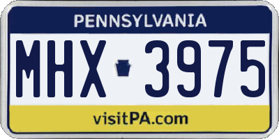 PA license plate MHX3975