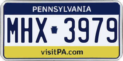 PA license plate MHX3979