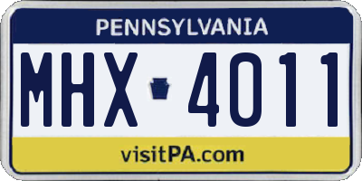 PA license plate MHX4011