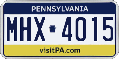 PA license plate MHX4015