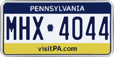 PA license plate MHX4044