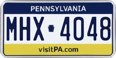 PA license plate MHX4048