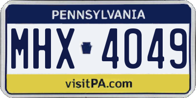 PA license plate MHX4049