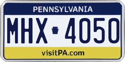 PA license plate MHX4050