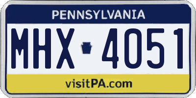 PA license plate MHX4051