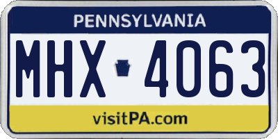 PA license plate MHX4063
