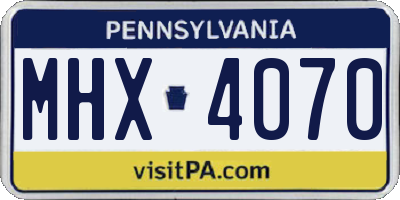 PA license plate MHX4070