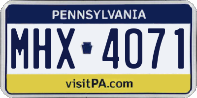 PA license plate MHX4071