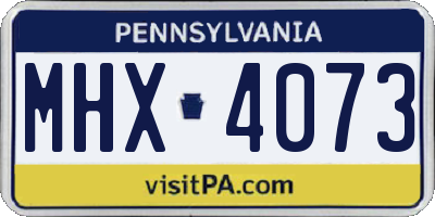 PA license plate MHX4073