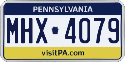 PA license plate MHX4079