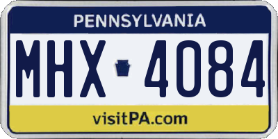 PA license plate MHX4084