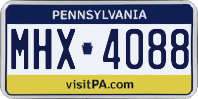 PA license plate MHX4088