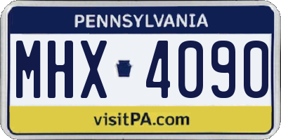 PA license plate MHX4090