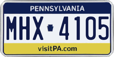 PA license plate MHX4105