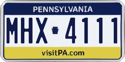 PA license plate MHX4111
