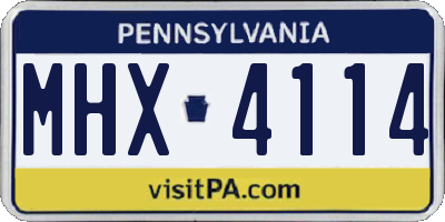 PA license plate MHX4114