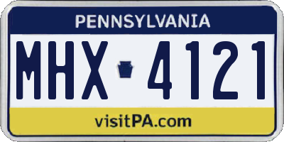 PA license plate MHX4121