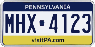 PA license plate MHX4123
