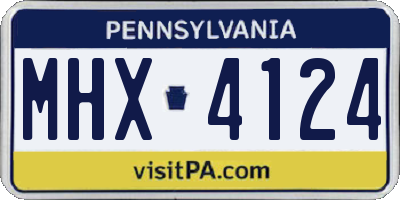 PA license plate MHX4124