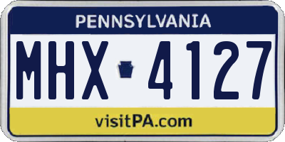 PA license plate MHX4127