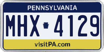 PA license plate MHX4129