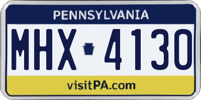 PA license plate MHX4130