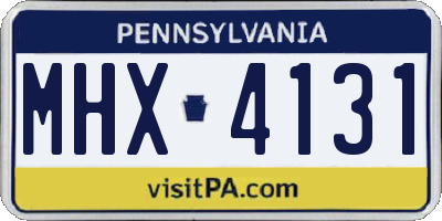PA license plate MHX4131