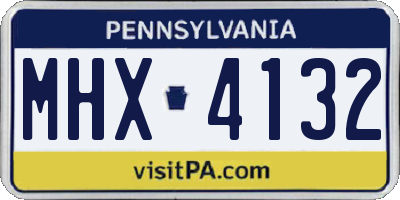 PA license plate MHX4132