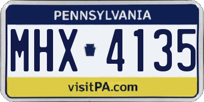 PA license plate MHX4135