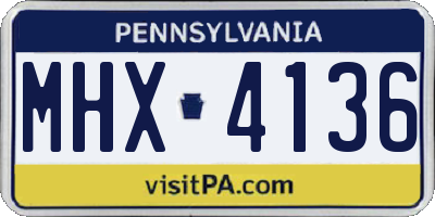 PA license plate MHX4136
