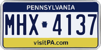 PA license plate MHX4137