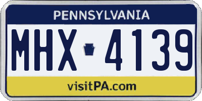 PA license plate MHX4139