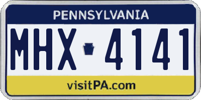 PA license plate MHX4141