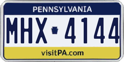 PA license plate MHX4144