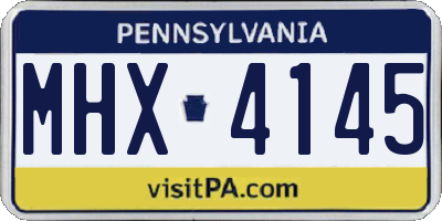 PA license plate MHX4145