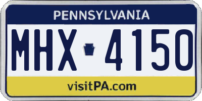 PA license plate MHX4150