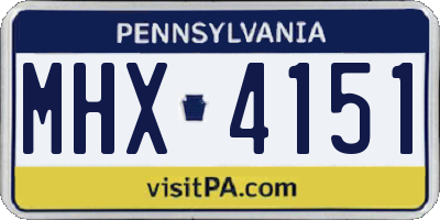 PA license plate MHX4151